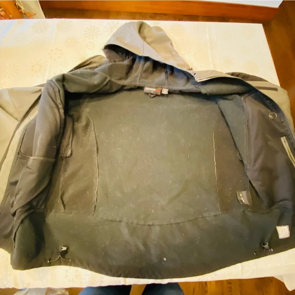 Ice Wear Iceland Softshell Water Repellant Hooded Jacket Gray Men Large